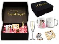 Pudełko BOX czy zostaniesz moją Świadkową KUBEK ślub wesele prezent czarne