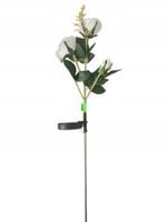 SOLARNE KWIATY RÓŻE BIAŁE 60 CM ZIMNA BIEL 2 SZT.