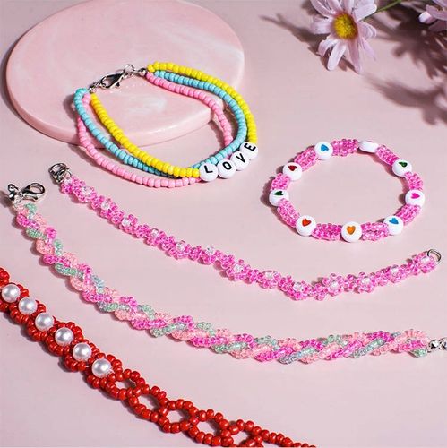 Zestaw do Robienia Tworzenia Bransoletek Koraliki Literki Akcesoria 4200 el na Arena.pl