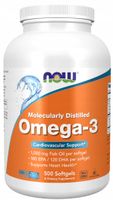 NOW Omega-3 1000 mg Kwasy 180mg EPA 120mg DHA 500k - suplement diety z ryb.