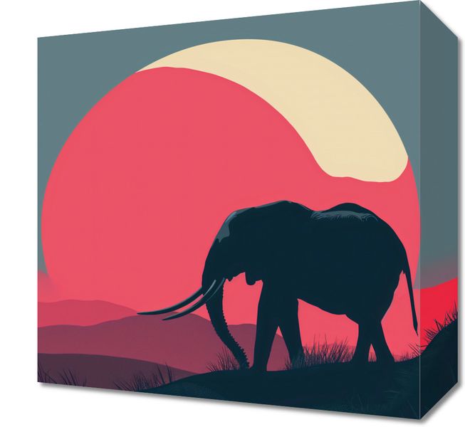 Obraz 30x30cm Słoń przy Czerwieni zdjęcie 1
