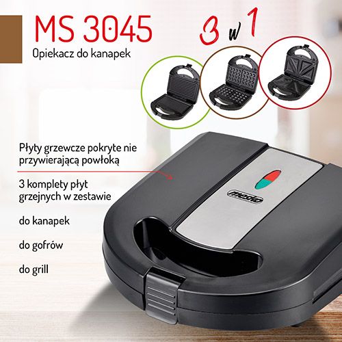 MS 3045 Opiekacz do kanapek 3 w 1 na Arena.pl