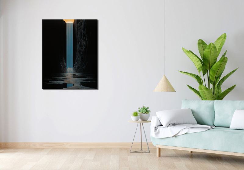 Obraz 70x90cm Wodospad Światła zdjęcie 2