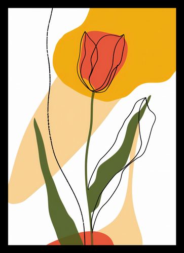 Plakat 21x29,7cm Przerysowany Tulipan na Arena.pl