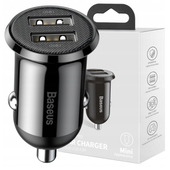 ładowarka samochodowa baseus grain pro 2x usb 4.8a (czarna)