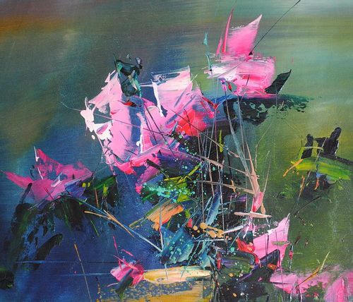 Abstrakcja, kwiaty (50x60cm) na Arena.pl