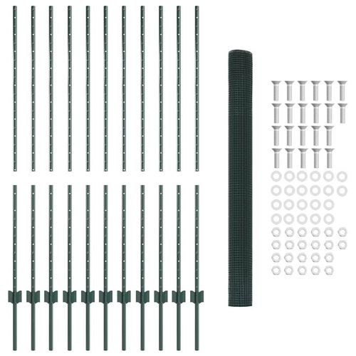Ogrodzenie z słupkami Zielony 1.4 x 25 m Stal na Arena.pl