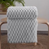 Koc mikroflano z tłoczeniem CINDY 200X220 srebrny