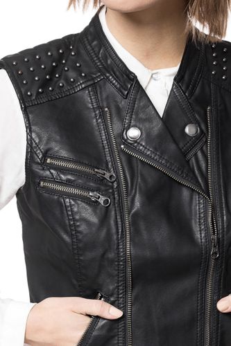 TOM TAILOR FAKELEATHER VEST RIVETS S na Arena.pl