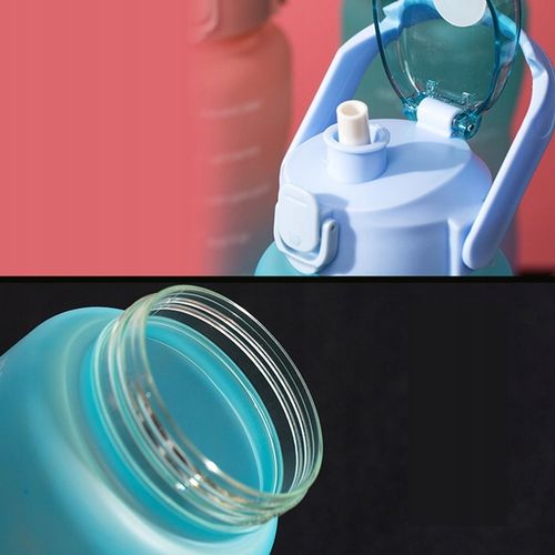 BUTELKA NA WODĘ BIDON Z MIARKĄ ZE SŁOMKĄ PRZYPOMNIENIEM SIŁOWNIA FITNESS 2L na Arena.pl