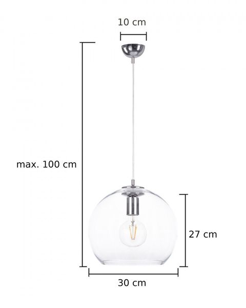 Lampa wisząca 1xE27 NOE SILVER zdjęcie 4