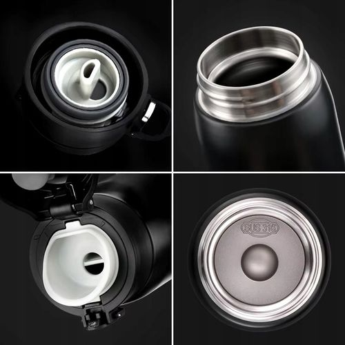 KUBEK TERMICZNY TERMOS DO KAWY 500ML BUTELKA ZE STALI NIERDZEWNEJ CZARNA na Arena.pl