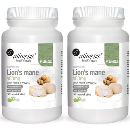 2x LION'S MANE Soplówka jeżowata 400 mg 90 kap ALINESS Koncentracja Pamięć na Arena.pl