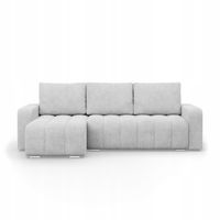 KANAPA NAROŻNIK ABRIELLE JASNY SZARY Rogówka Funkcja Spania Wygodny