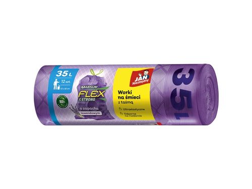 6X WORKI NA ŚMIECI Z TAŚMĄ 35L 6X12 SZT LAWENDOWE MAGNUM FLEX JAN na Arena.pl