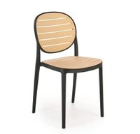 Krzesło Mindi z tworzywa czarny/naturalny