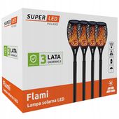 Lampa solarna wbijana Latarnia Pochodnia Płomień Ogień 50 cm