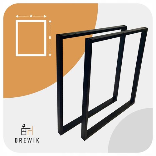 NOGI DO STOŁU BIURKA METALOWE CZARNE 60x72 CM PROFIL 4x2 CM LOFTOWE 2 na Arena.pl