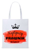 Dla Prawnika Adwokata Torba Eco Biała Shopper Z Nadrukiem Ze Zdjęciem