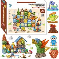 Klocki Magnetyczne Diamentowe Dinozaury 90 el Zestaw Konstrukcyjny dla