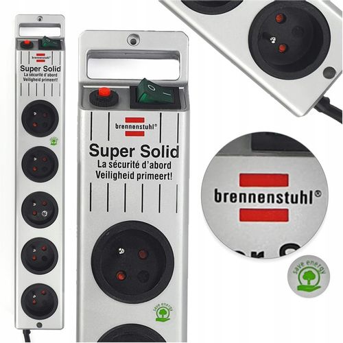 Przedłużacz Listwa Zasilająca Srebrna 5 Gniazd Kabel 2,5m BRENNENSTUHL na Arena.pl