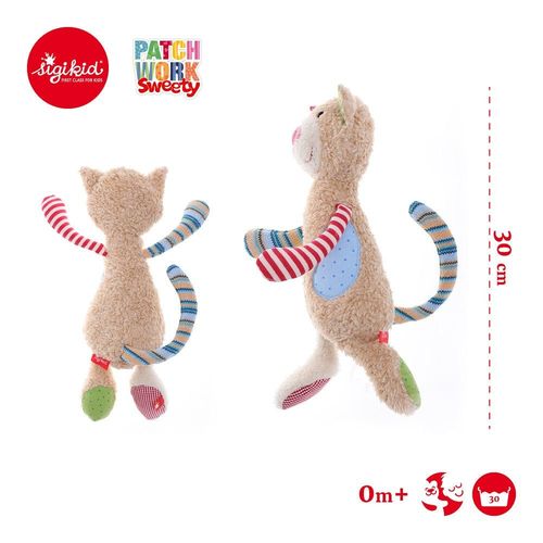 SIGIKID - Kremowy kot 30 cm Patchwork Sweety na Arena.pl