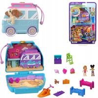 ZESTAW KOMPAKTOWY POLLY POCKET PLAŻOWY PIESEK MINIVAN plus LALKI I DODATKI