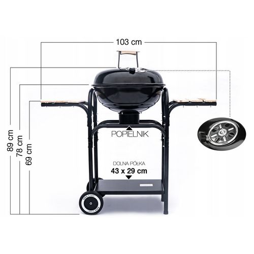 Grill węglowy Mirpol 43 x 43 cm na Arena.pl
