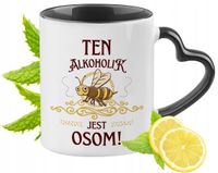Dla Alkoholika Kubek Czarny Z Uszkiem W Kształcie Serca Na Prezent