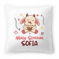 Poduszka Biała 40X40 Cm Dla Sofii Córki Dziecka Z Nadrukiem Ze Zdjęciem