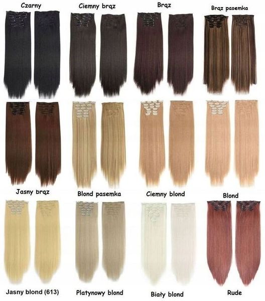 KOLORY różne CLIP IN 6 taśm doczepiane włosy pasemka 60cm jak NATURALNE zdjęcie 9