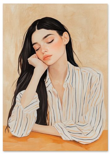 Plakat ilustracja dziewczyna w koszuli 21x29,7 cm A4 na Arena.pl