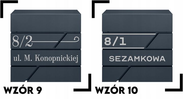 SKRZYNKA POCZTOWA NA LISTY POCZTĘ ANTRACYT NOWOCZESNA +WZÓR NAPIS Z ADRESEM zdjęcie 4