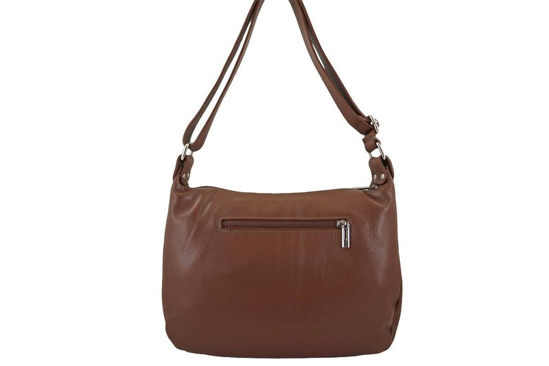 Pojemna torebka na ramię z kieszenią - Brązowa zdjęcie 4