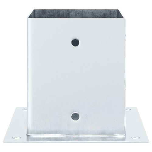 Podstawy słupków kwadratowe 4 szt. Srebrne Stal ocynkowana na Arena.pl