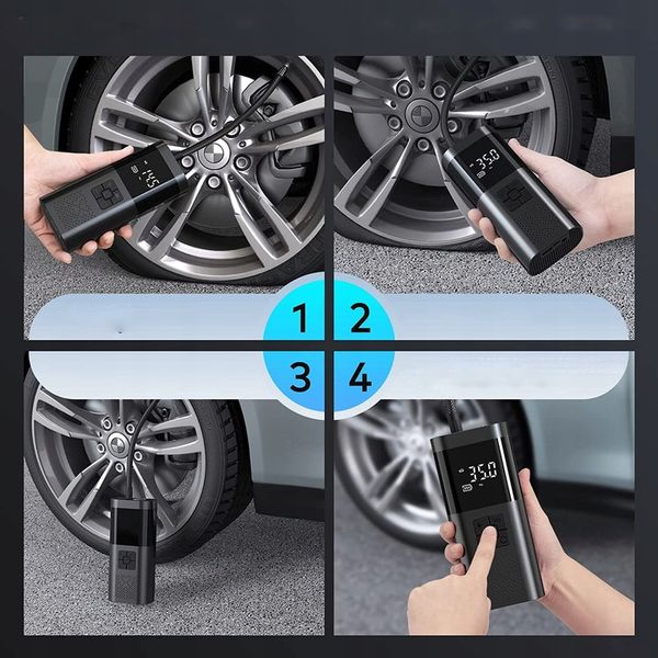 KOMPRESOR SAMOCHODOWY POMPKA DO ROWERU AKUMULATOR 6000 MAH zdjęcie 3