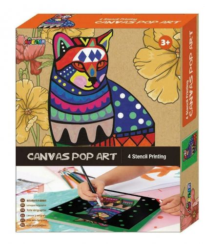 MALOWANIE SZABLONOWE KOT PŁÓTNO POP ART na Arena.pl