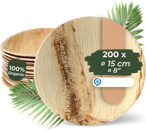 Talerze jednorazowe biodegradowalne z liści palmowych BIOZOYG 15cm 125zt. na Arena.pl