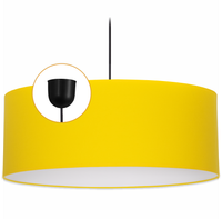 Lampa wisząca sufitowa ABAŻUR 50 cm Oprawa 1 x E27 ŻÓŁTA czarny kabel KLOSZ