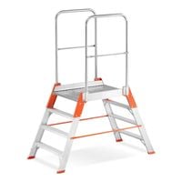 Drabina aluminiowa magazynowa mostek podest dwustronny 4 stopnie 2,87m TUV