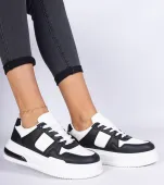 Czarno-białe sneakersy damskie na grubej podeszwie Rossio 38