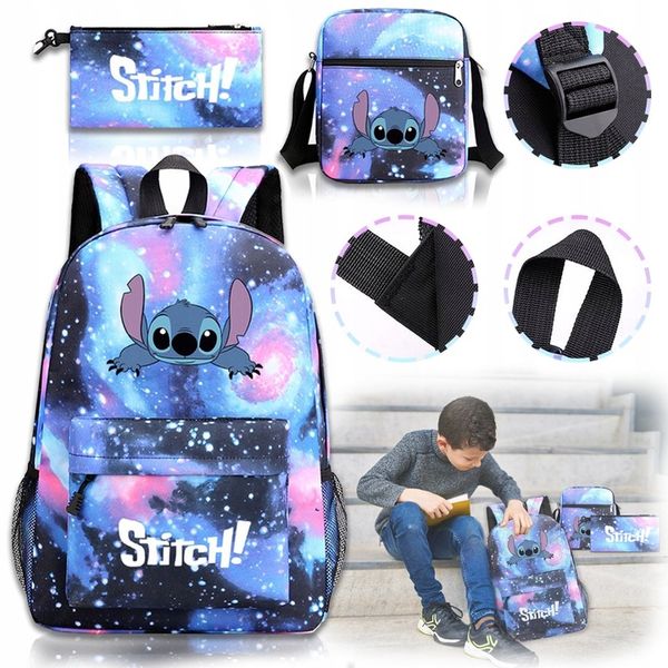 STICH PLECAK SZKOLNY ZESTAW PIÓRNIK TORBA 3W1 Lilo i Stitch, Wielokolorowy zdjęcie 5