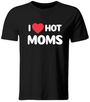KOSZULKA Z NADRUKIEM I LOVE HOT MOMS, ROZ. S