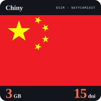 Karta eSIM Internet Chiny 3 GB na 15 dni - bez rejestracji