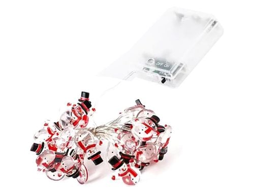 Lampki led świąteczne łańcuch na choinkę ozdobne na baterie 20 led bałwanek na Arena.pl