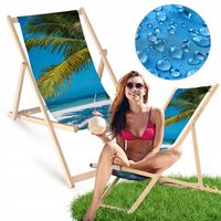 Leżak Drewniany WAKACYJNY PLAŻA MORZE PALMA Ogrodowy Plażowy Bukowy