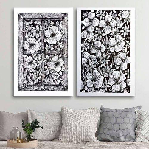 Deco Panel, Kwiaty szkic 70x100 na Arena.pl