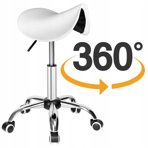 STOŁEK KOSMETYCZNY TABORET FRYZJERSKI NA KÓŁKACH REGULOWANY OBROTOWY na Arena.pl