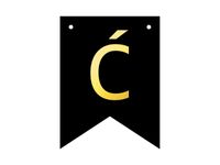 Baner DIY, 16 cm, czarny, literka "Ć" [stwórz swój baner]