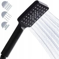 SŁUCHAWKA PRYSZNICOWA KWADRATOWA 3-FUNKCYJNA - CZARNA EKO DESIGN